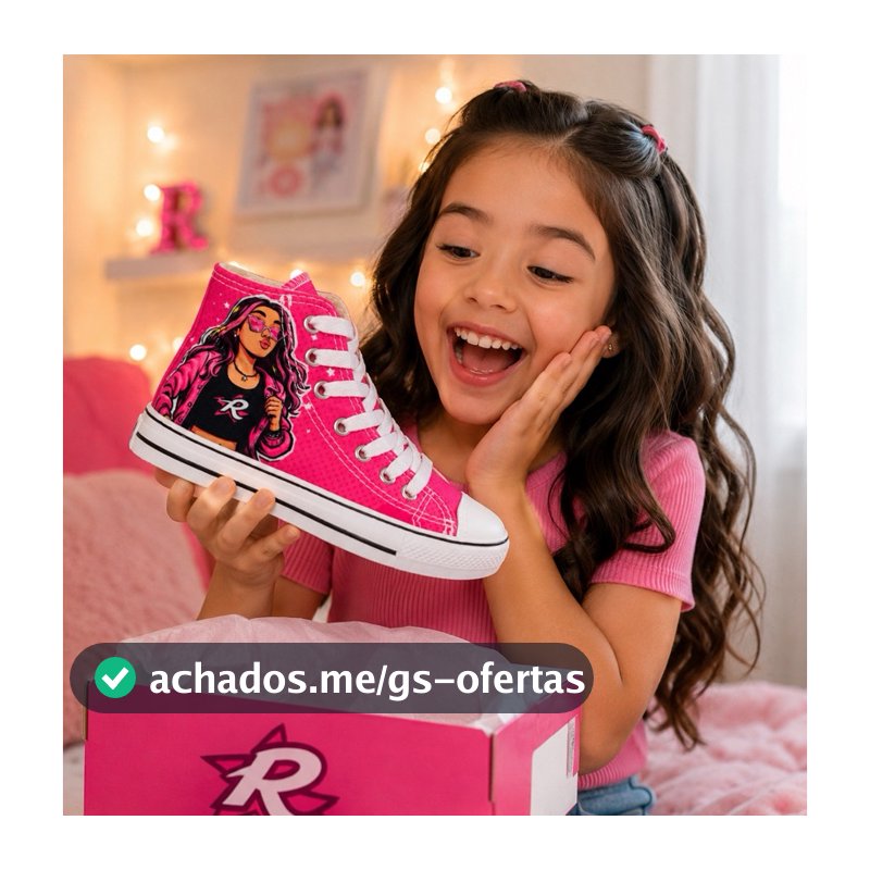tênis Emilly Vick sapato infantil rosa all star cano alto escola dos rosas sapato