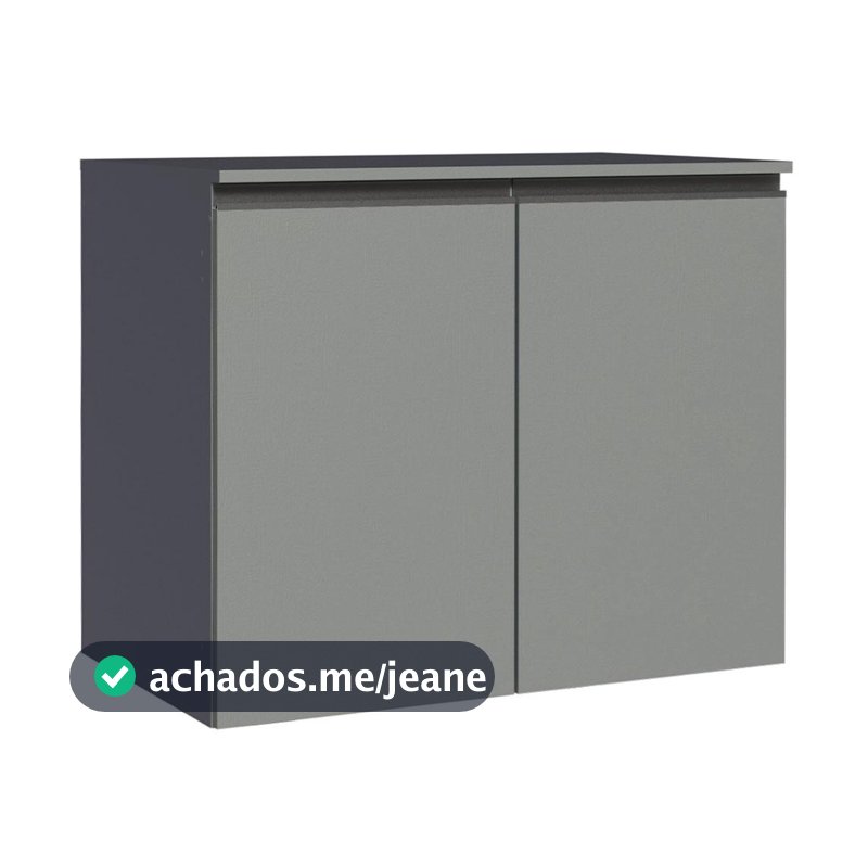 Balcão 80 cm 2 Portas Suspenso Cinza Nice Madesa