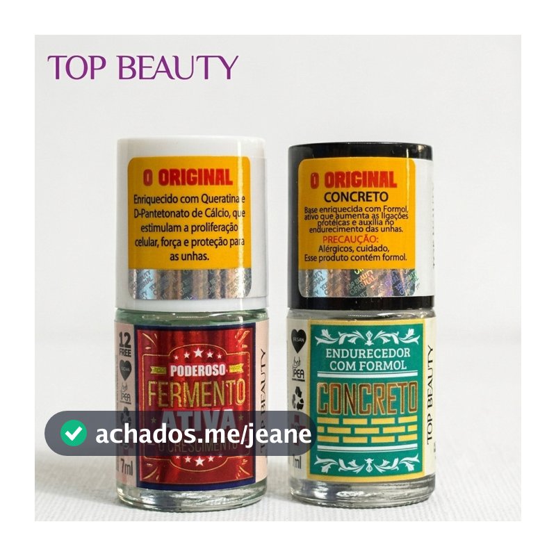 Esmalte Kit S.O.S Unhas Manicure Base Concreto Base Fermento