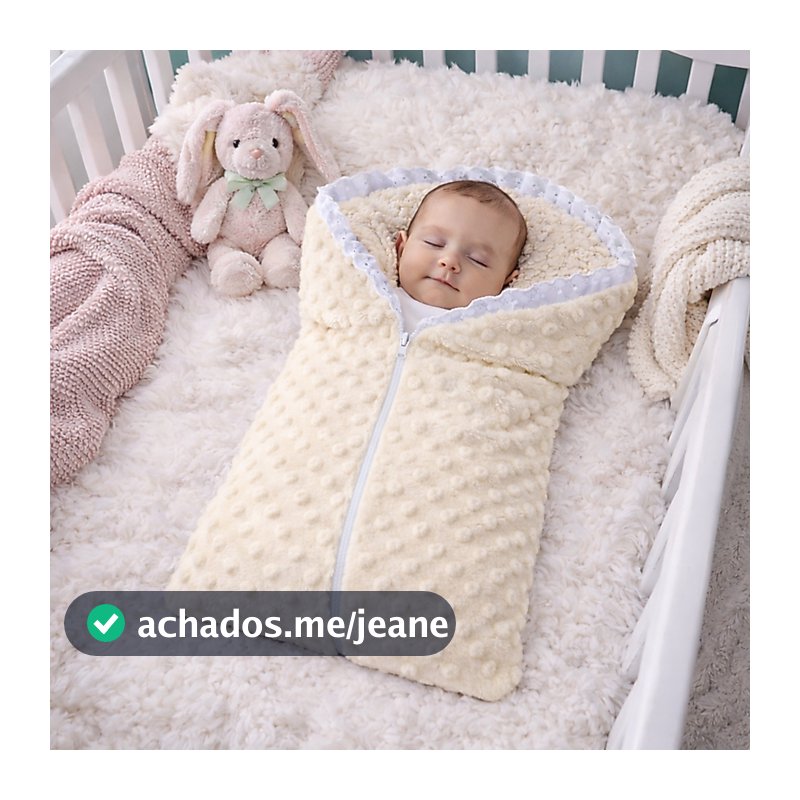 Saco de Dormir Bebê Sherpa Pipoquinha 100% Algodão com Zíper e Babado