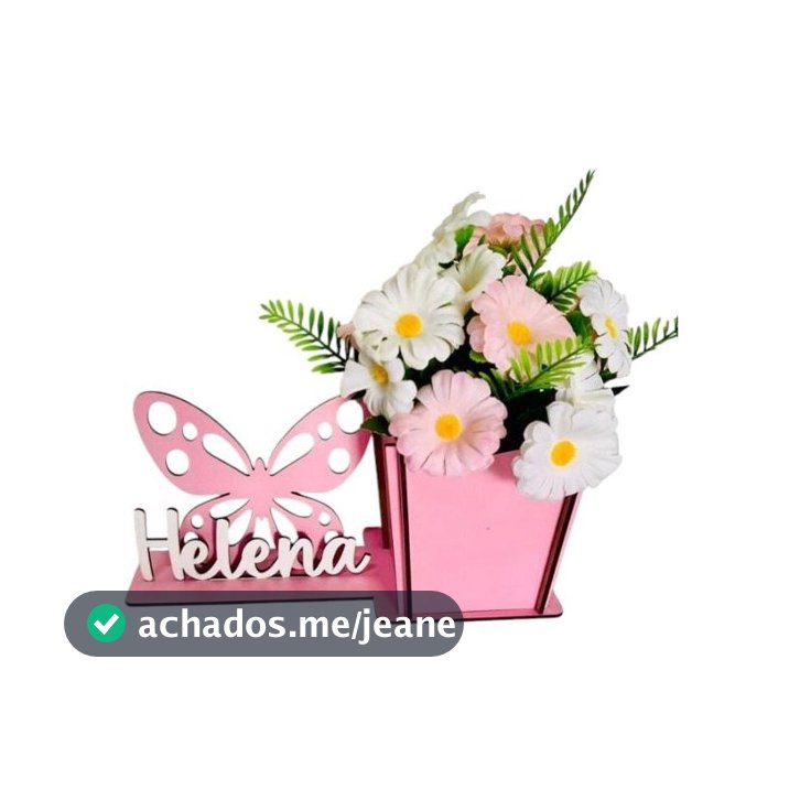 Kit Centro De Mesa Borboleta Cachepot Porta Lapis Pintado Para Aniversario Cha de Bebe Casamento