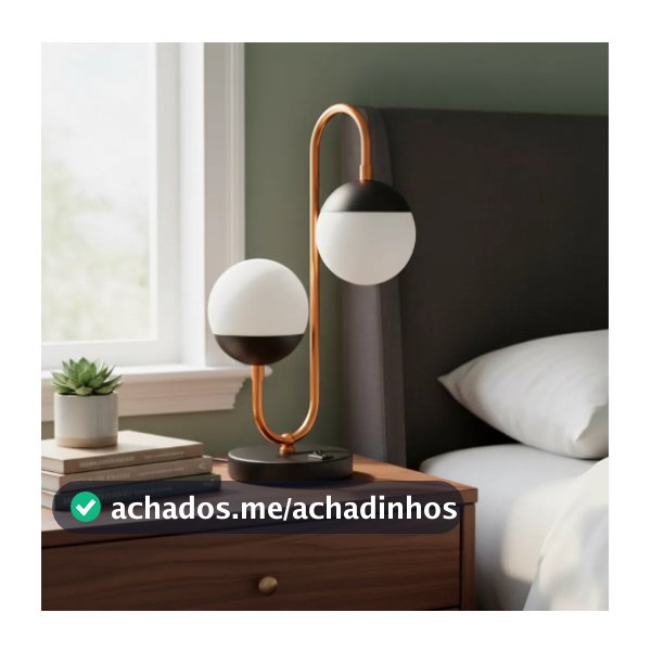 Luminária de Mesa abajur Jennifer Com Interruptor alumínio com 2 Globos de Vidro fosco 10cm com Lâmpada branco quente