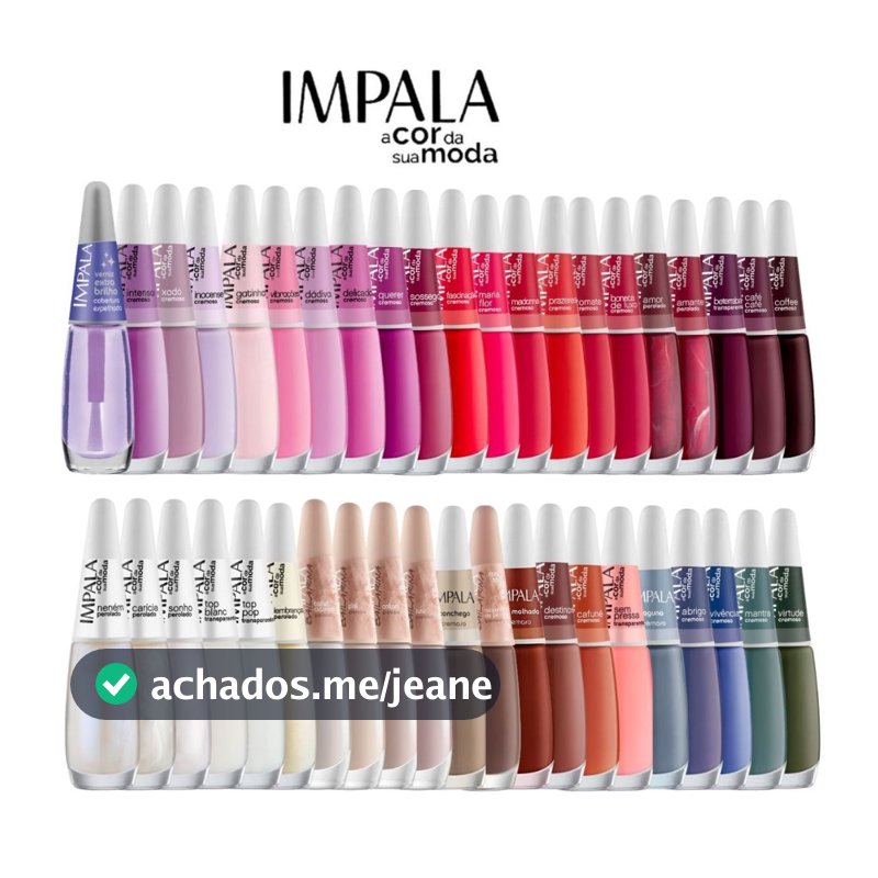 Kit 50  Esmaltes Impala Lançamentos com Pincel Flat Atacado Manicure Pedicure Cores Sortidas