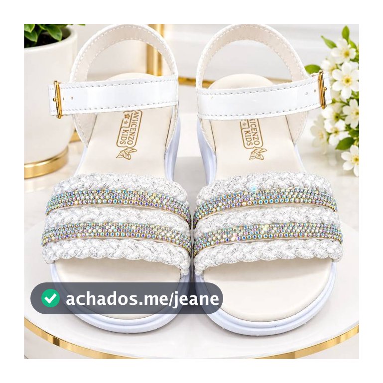 Sandália Infantil Feminina Brilho Rasteirinha Menina Strass