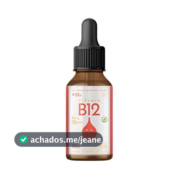 True Source Vitamina B12 Metilcobalamina 30ml Sabor Morango