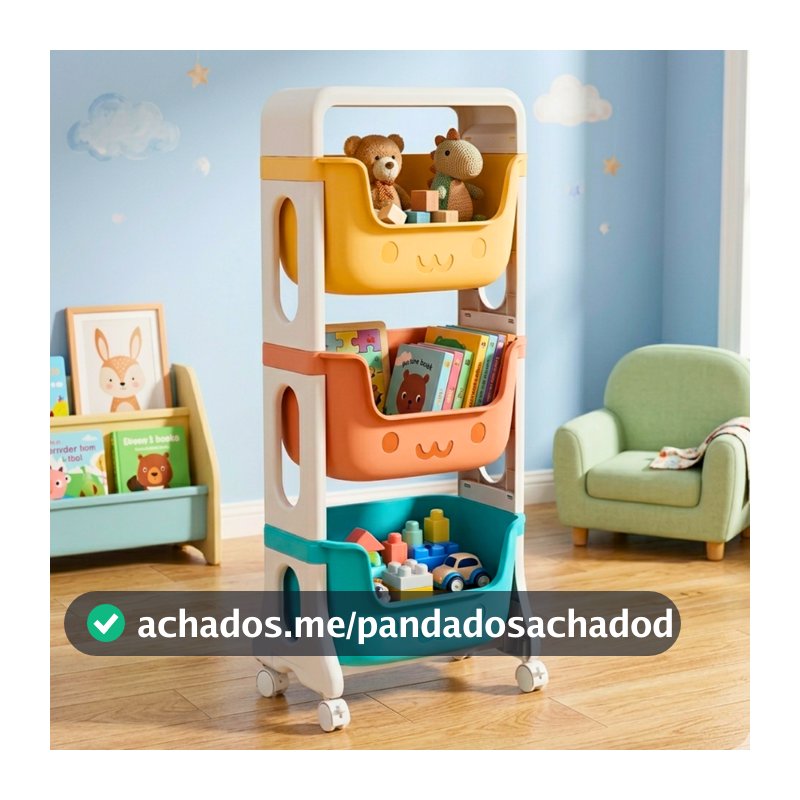 Prateleira Organizadora Caixa Cesto Infantil Brinquedos Quarto Bebê Estante Carrinho Box Prateleira