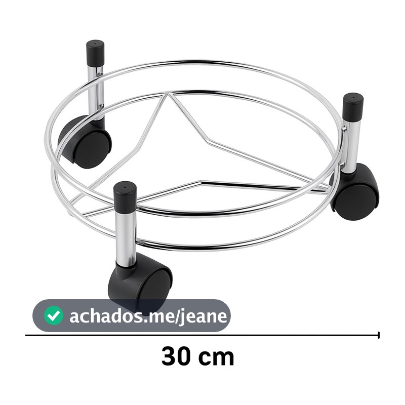Suporte Reforçado para Botijão de Gás com Rodinhas - Carrinho para Vaso ou Galão de 20 litros