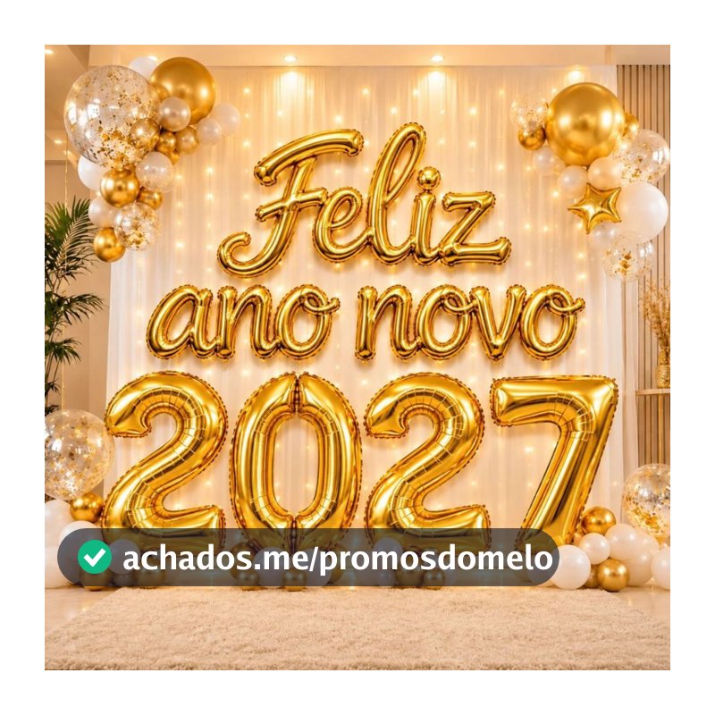 Kit Balão Metalizado 2027 40cm 70cm Feliz Ano Novo Prata Dourado Decoração Ano Novo Réveillon Festa