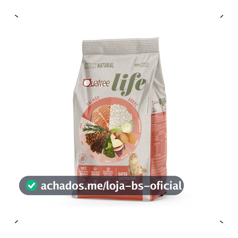 RAÇÃO QUATREE LIFE GATO CASTRADO SALMAO 10KG