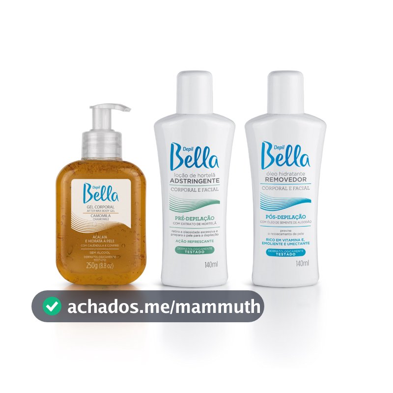 Kit Pré E Pós Depilação Loção Adstringente Óleo Removedor E Gel Calmante Camomila Depil Bella