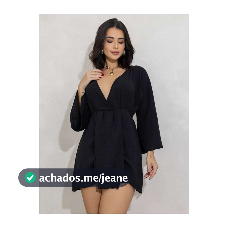 Vestido Feminino Curto Soltinho Social Manga Flare Dori