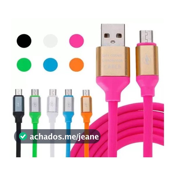 Cabo Turbo Emborrachado Para Celular V8 Tipo-C IPhone Resistente Colorido