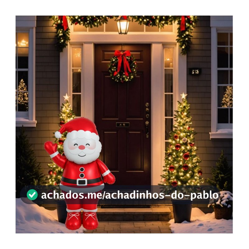 Decoração Natal Papai Noel Grande 125cm Inflável Balão Metalizado 3D Decoração Festa Feliz Natal