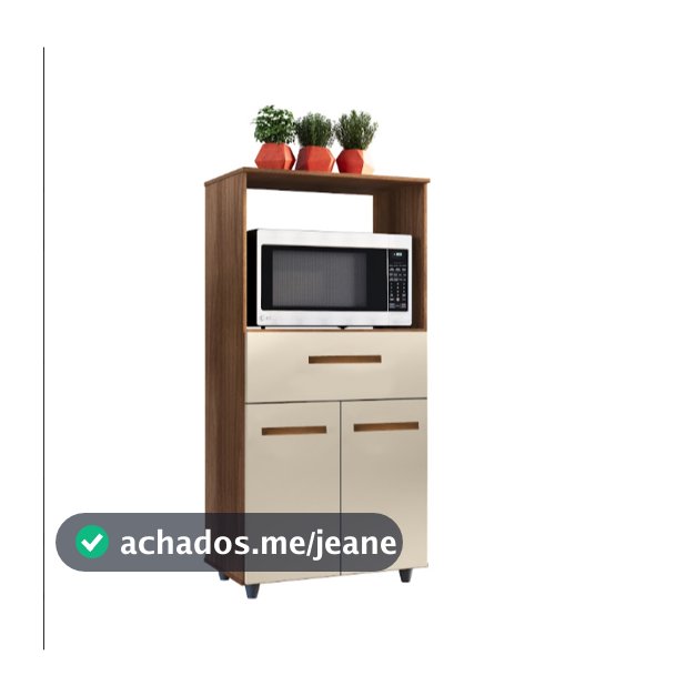 Balcão Multiuso Luna Para Forno Com 2 Portas e 1 Gaveta