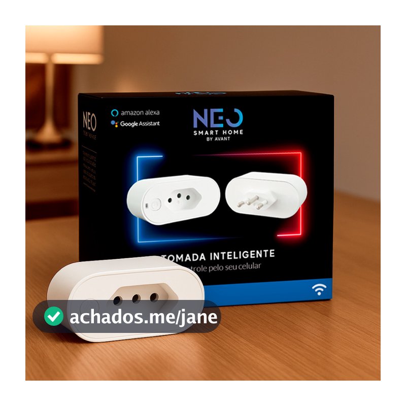 Kit 1 ou 5 Tomada Inteligente Wi-fi 2.4 GHz 110v/220v Bivolt Branco Cod: 291990617 Neo Avant