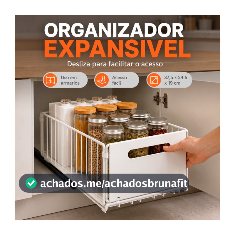 Organizador de Cozinha Deslizante Multiuso Grande Para Armário E Bancada