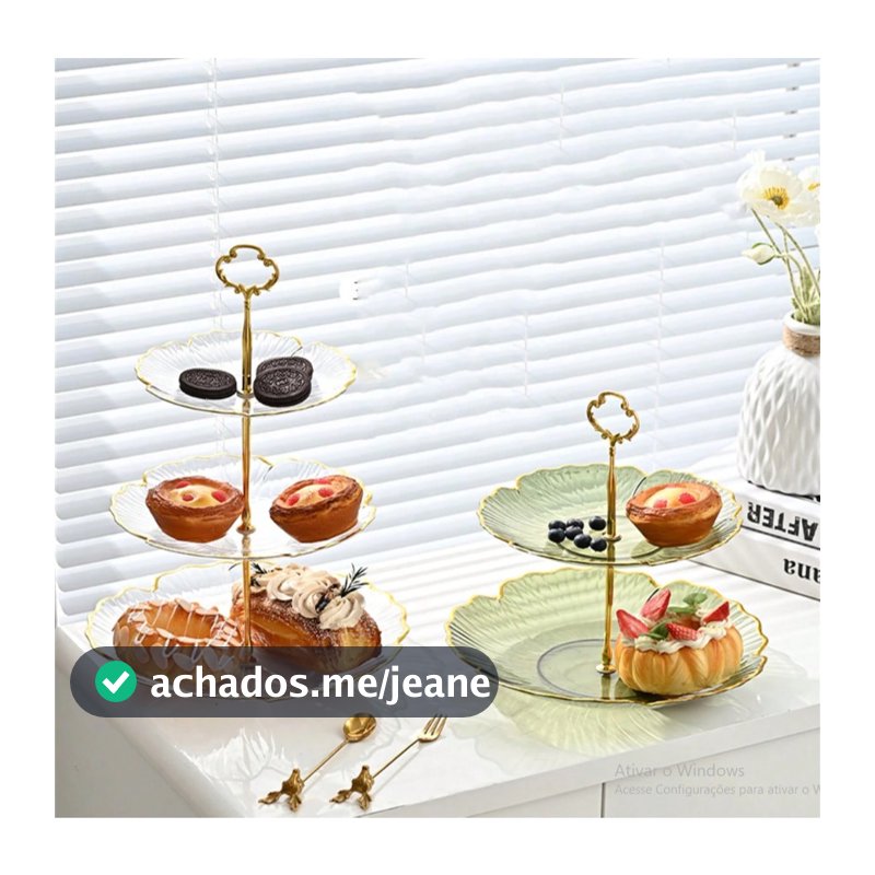 Suporte de Doces e Petiscos de 2 e 3 Andares – Decorativa para Mesa Posta, Festas e Chá da Tarde
