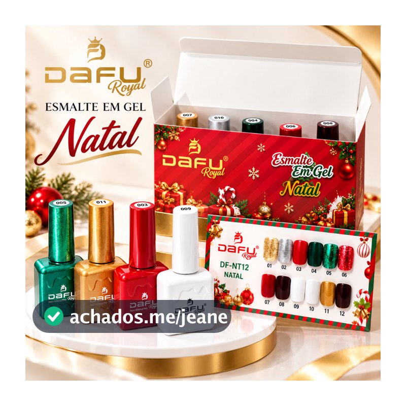 Kit 12 Esmaltes em Gel Dafu Coleção Natal 10ml