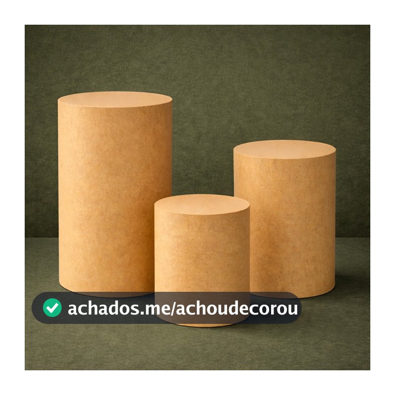 Conjunto Mesas 3 Cilindros Tradicional Em Mdf Para Decoração Festa Aniversário