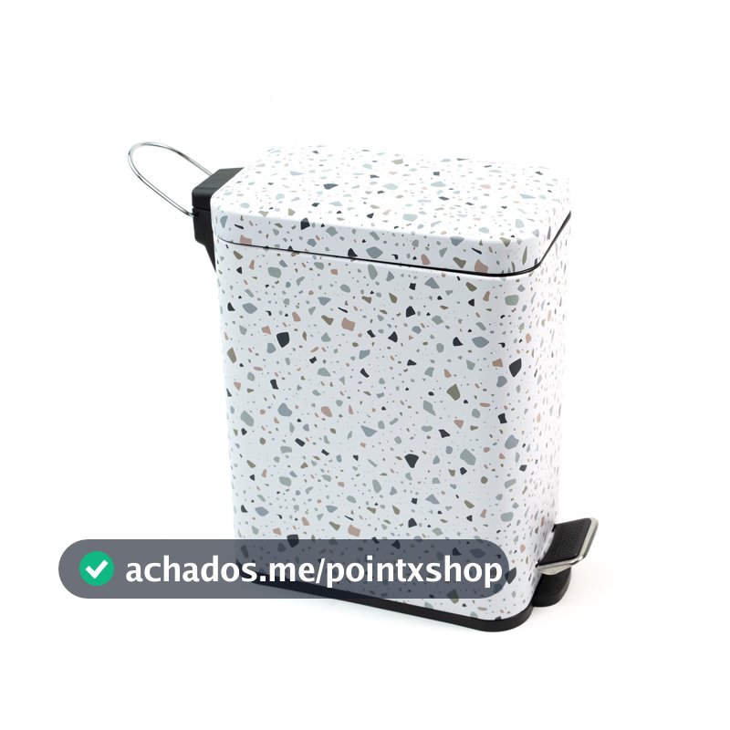 Lixeira Retangular de Metal com Pedal Granilite 5l - Oikos