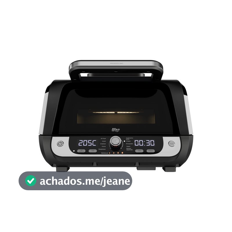 Fritadeira Elétrica Sem Óleo Churrasqueira Air Fryer 10l 1700w Wap Airfry Barbecue Digital 12 Em 1