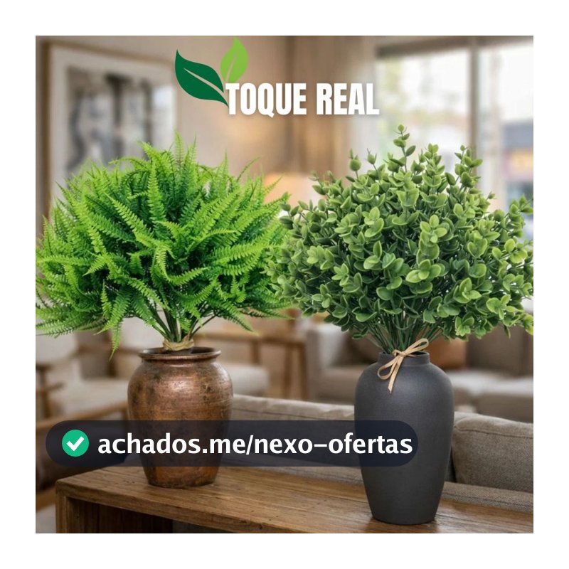 Kit Buque Eucalipto Samambaia Planta Artificial Decorativa Folhagem Moderna Decoração Verde Arranjo Para Vaso