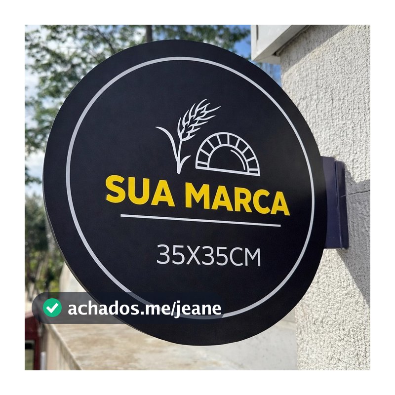 Placa Dupla Face Personalizada com sua Logo | Comercial | 35x35cm Uso Externo