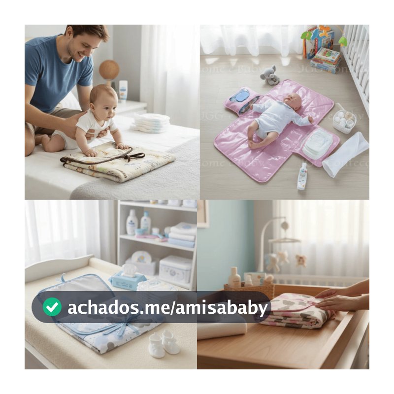 Trocador Portátil Impermeável para Viagens Bolsa Maternidade com Porta Fralda e Lenço Umedecidos