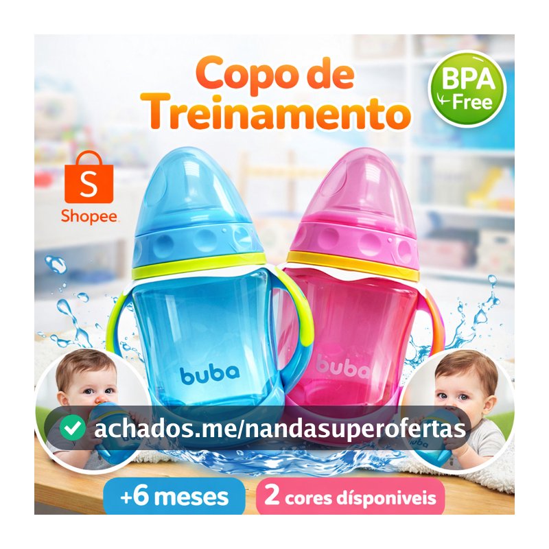 Copo de Treinamento Buba 250ml Copo de Transição com Alça Removível Bico de Silicone