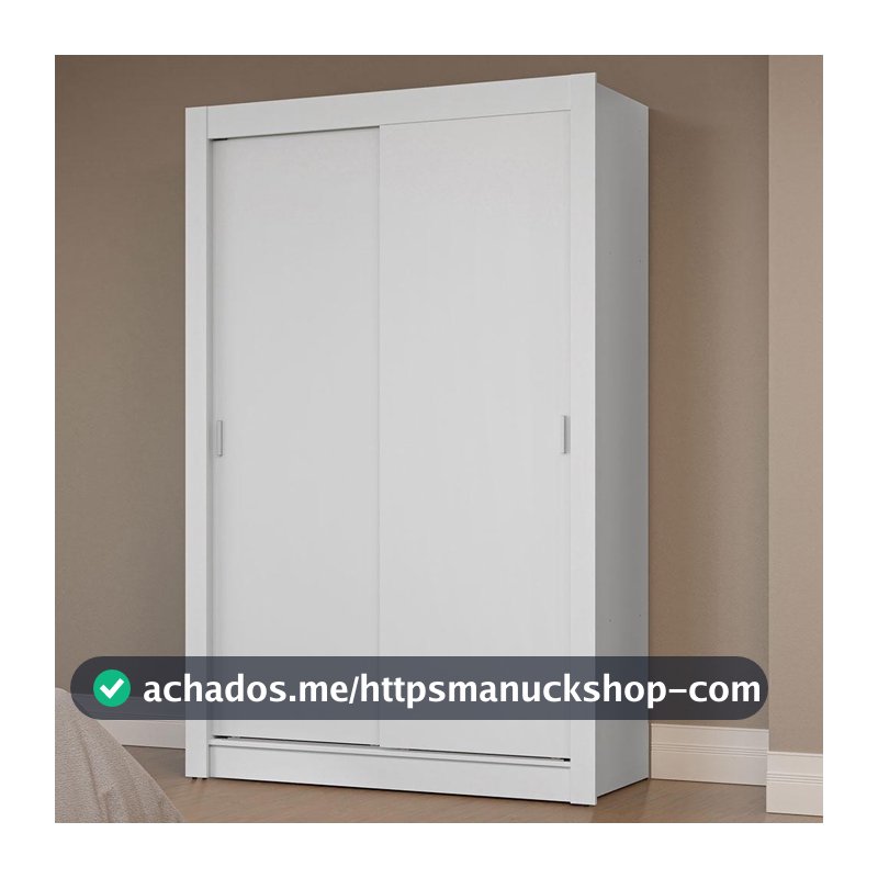 Guarda-Roupa Solteiro 2 Portas de Correr Branco Milano Madesa