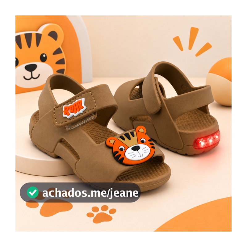 Sandália Infantil Menino Papete Criança Com LED Confortável e Anatômico