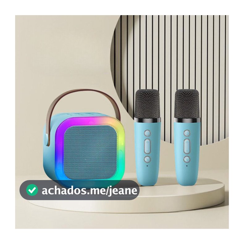 K12 Caixa de som sem fio com microfone Karaokê, Mini Alto-falante Bluetooth portátil de Karaoke com 1/2 Microfone