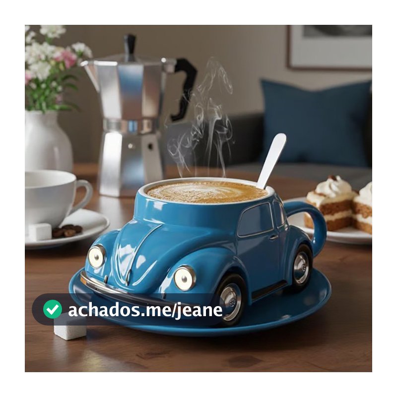 Caneca Formato Carro Fusca Retro, Xícara de Café Criativa com Pires, Presente para Amantes de Carros