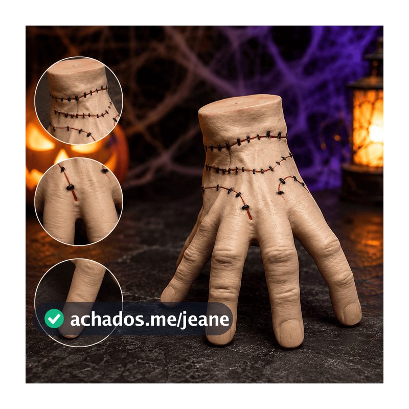 Mãozinha Decorativa com Costura Halloween Terror Festa
