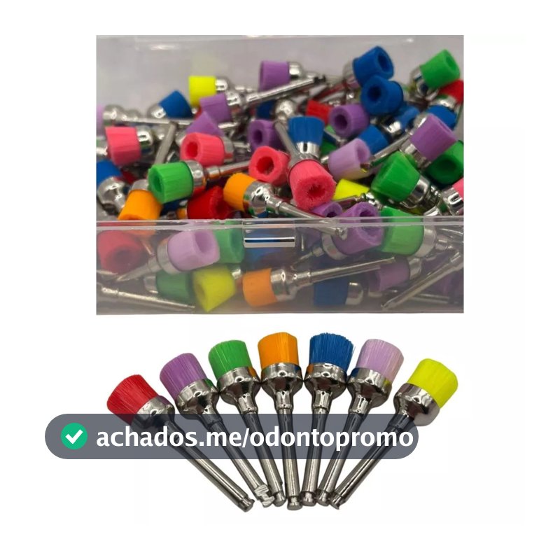 Escova Robinson para Profilaxia Tigela/Taça Brancas ou Coloridas para Polimento Dental