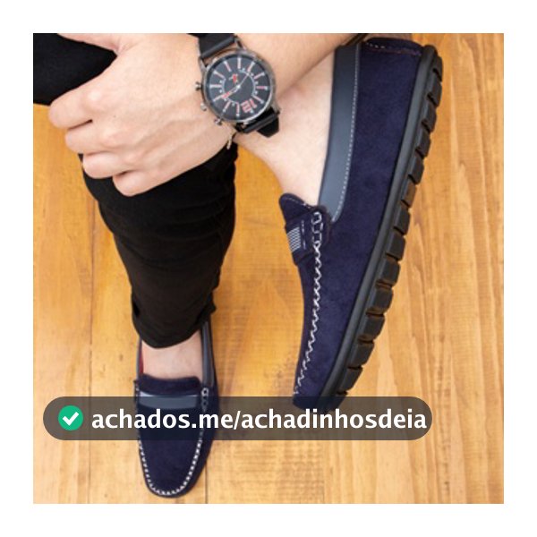 Kit 1 Mocassim masculino de camurça + Relógio de Ponteiro Lançamento