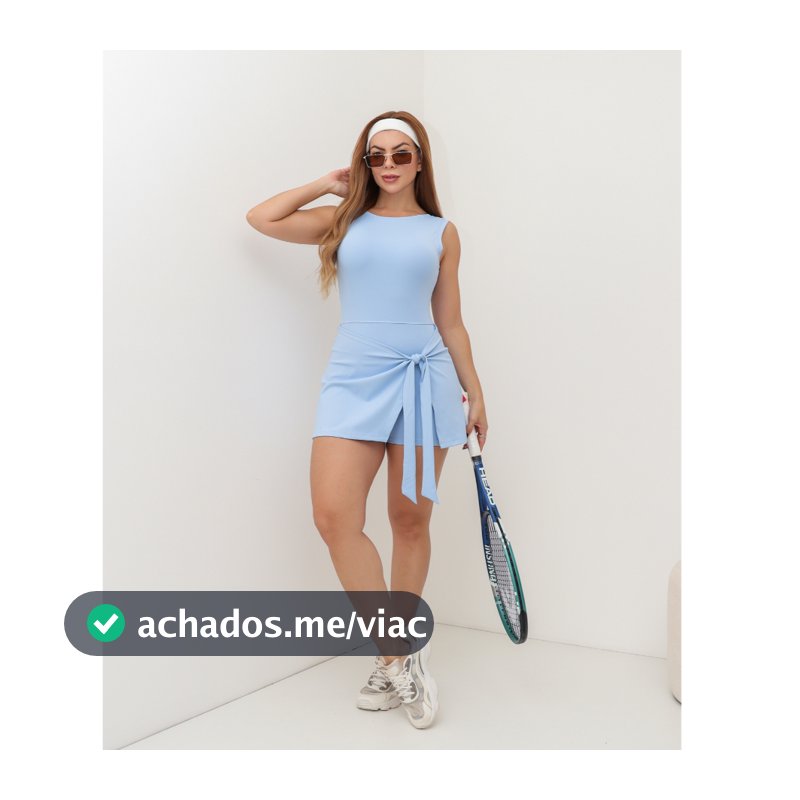 Macaquinhos Feminino Fitness Beach Tennis Regata com Saia Shorts Esportiva Academia SD1996