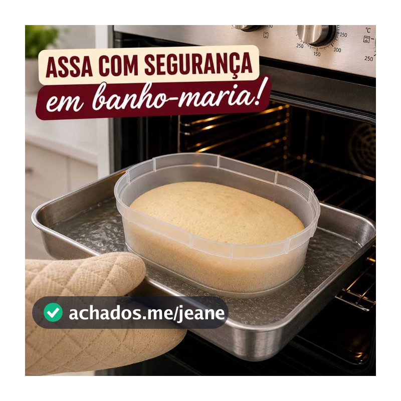 Kit Pote Sorbet P/ Assar Bolo Pudim no BANHO-MARIA 1000ml 1500ml Embalagem Forneável Sobremesa