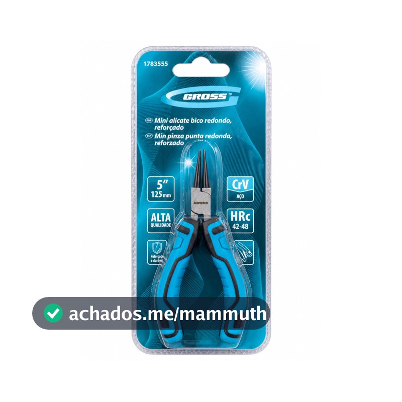Mini Alicate Bico Redondo Reforçado 5″ 125mm Fosfatizado 1783555 - Gross