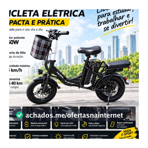 Uma bicicleta elétrica dobrável para a família NUDA, adequada para trabalho ao ar livre e compras
