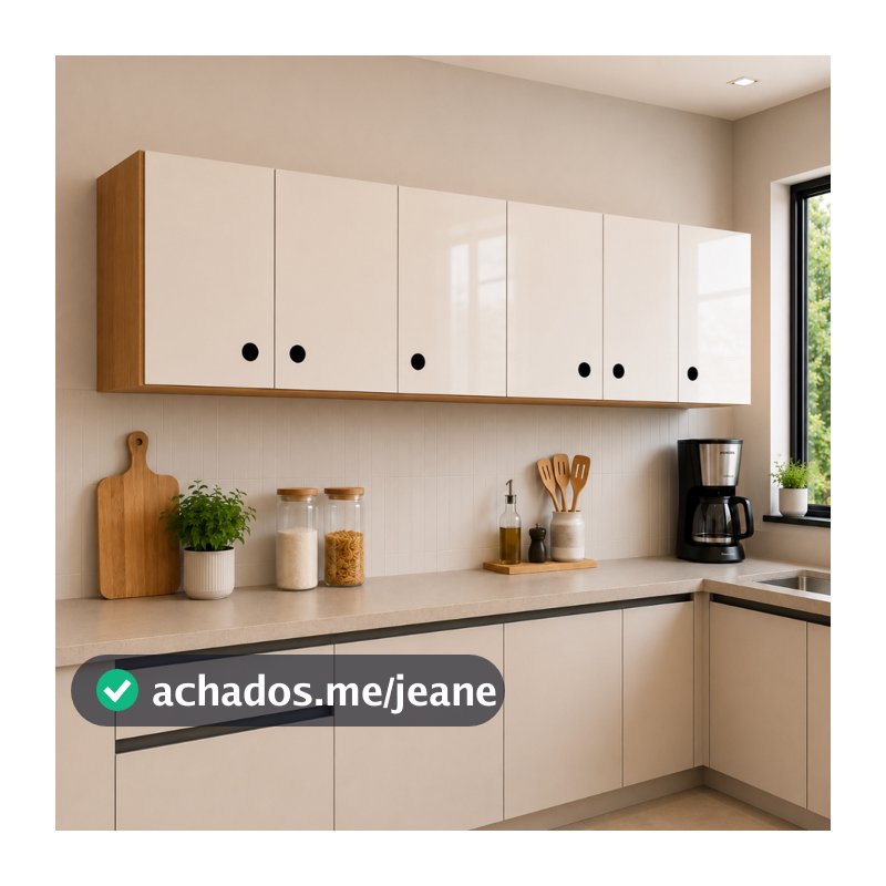 Armário Aéreo Suspenso 6 Portas 180cm Multiuso Organizador Resistente Suporta 60kg Gabinete Aéreo para Cozinha 180cm