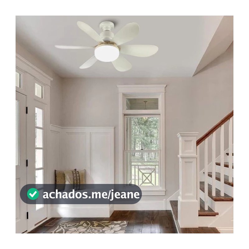 Ventilador de Teto LED 60W 80W Lâmpada E27 Controle Remoto Bivolt Luminária ECO Bivolt