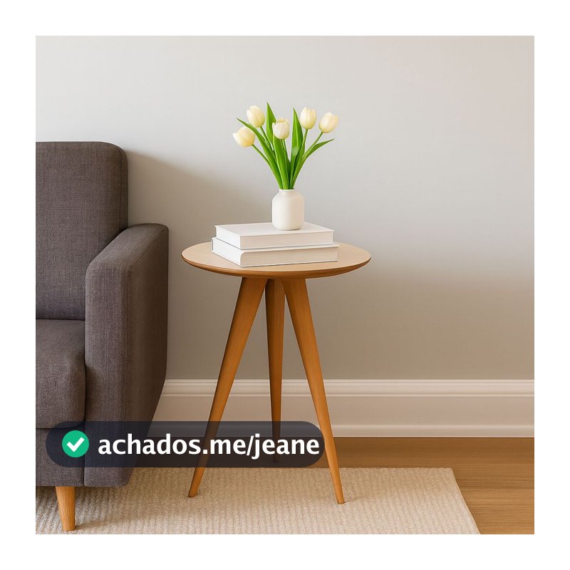 Mesinha Lateral Classica Pés em Madeira Apoio Sofa Sala