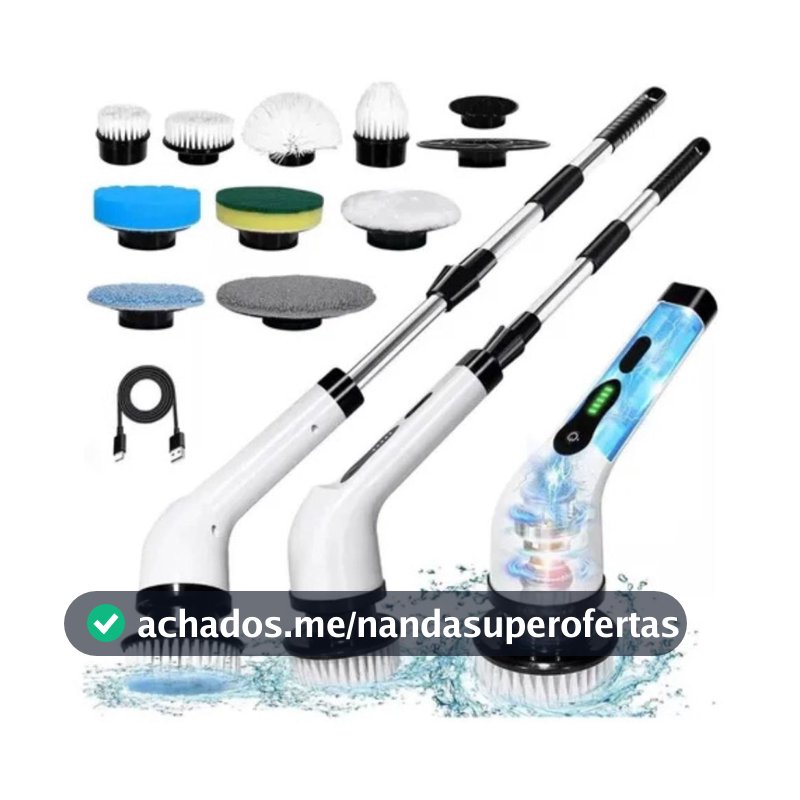 Esfregão Elétrico 9 Em 1 Sem fio Escova De Limpeza Pesada Multiuso Recarregável Giratória
