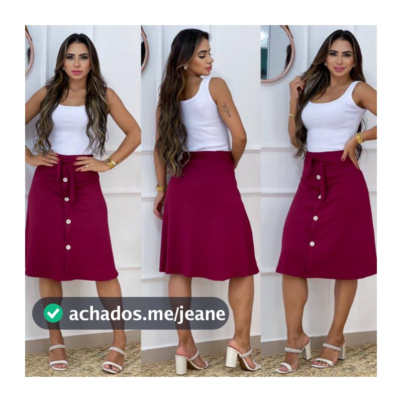 Saia Amarração e botões Lisa Canelada novidade,tamanho GG,veste do 42 ao 44