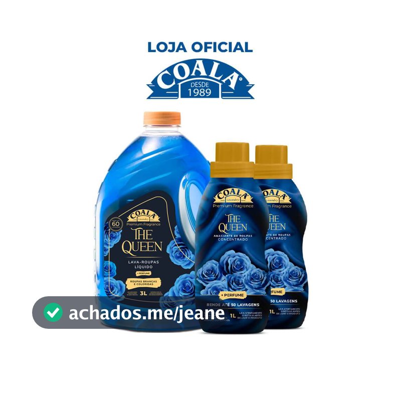 Kit Coala Laundry 1 Lava Roupas 3L + 2 Amaciantes - The Queen
