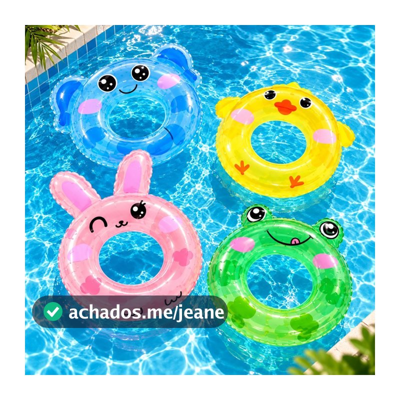 Boia Infantil Inflável 53cm Bichinhos Ursinho Coelhinha Sapo Pintinho Criança Piscina Praia Verão