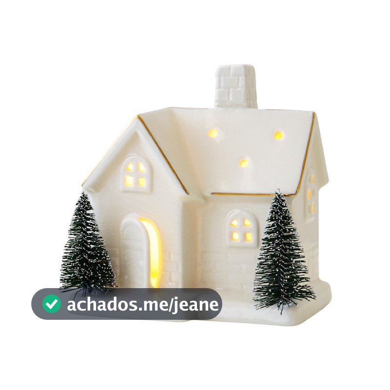 Casa na árvore de Natal Cerâmica Luminosa Casa de Neve Igloo Layout de Cena Pequena