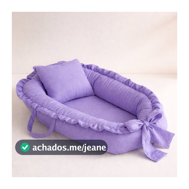 Ninho Redutor de Berço Travesseiro Anatômico Quarto Enxoval Bebe Menino Menina Rosa Azul Roxo