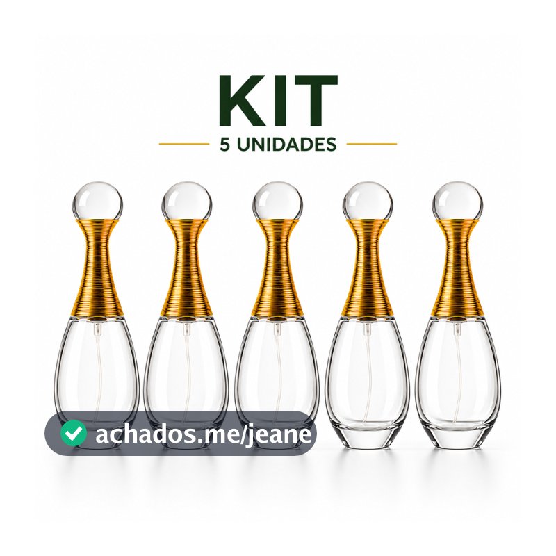 Atacado 5 Frasco de Perfume 20ml Vidro Spray Névoa Fina Recarregável - Porta Perfume Premium